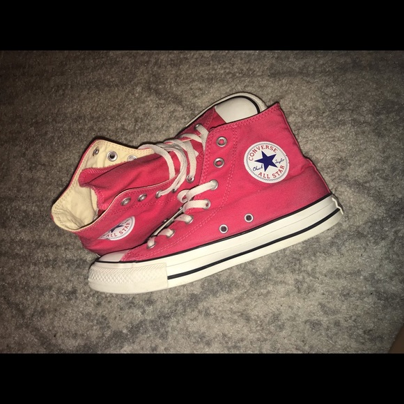 Hot Pink High Top Converse Size 8 - Picture 2 of 6